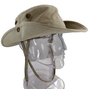 The Tilley Hat T3 Wanderer Khaki Size 7.5 Airflow Outdoor Duck Broad Rim Cotton